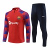 FC Barcelone Quarter Zip Ensemble Sweat d'Entraînement 2023-24 Rouge Pour Homme